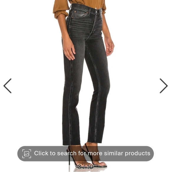 Re/Done Originals 80s Slim Straight Jeans in Black 26 (2) - Picture 2 of 16